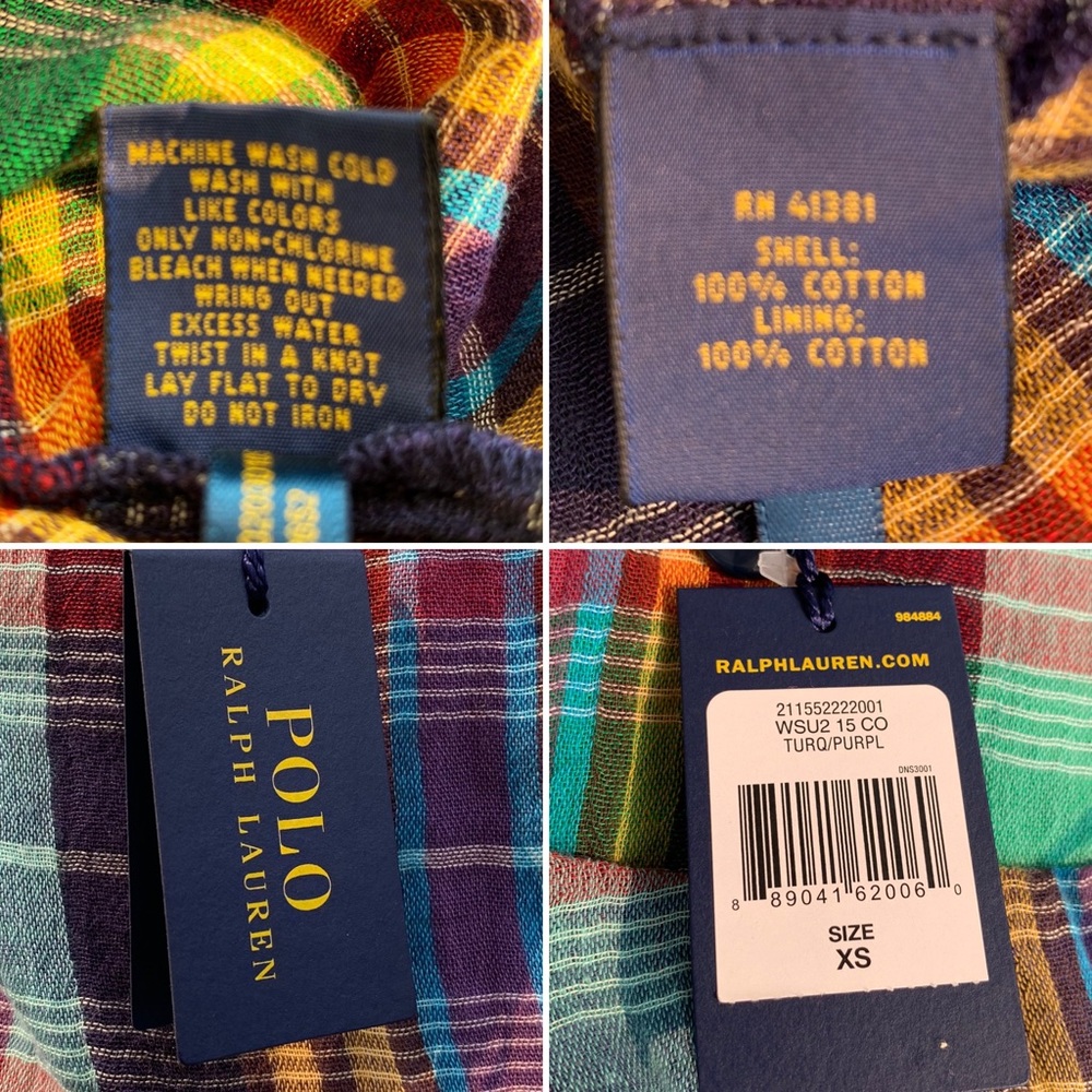 NWT Polo Ralph Lauren rainbow plaid boho tank top - Picture 12 of 15